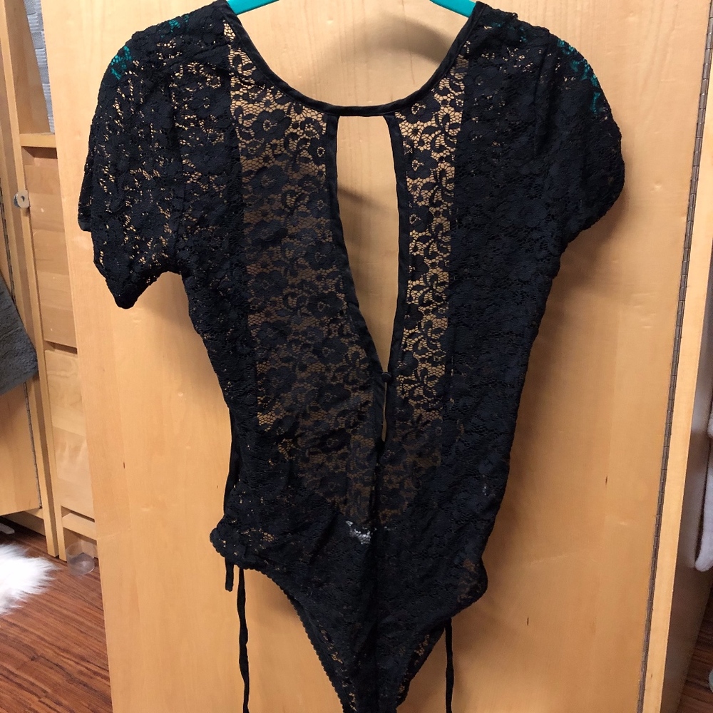 Black lace bodysuit
